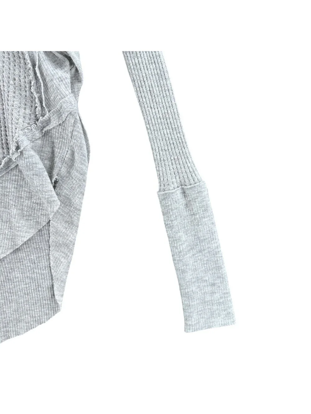 Free People We the Free Laguna Gray Waffle Knit Thermal Tunic Top XS